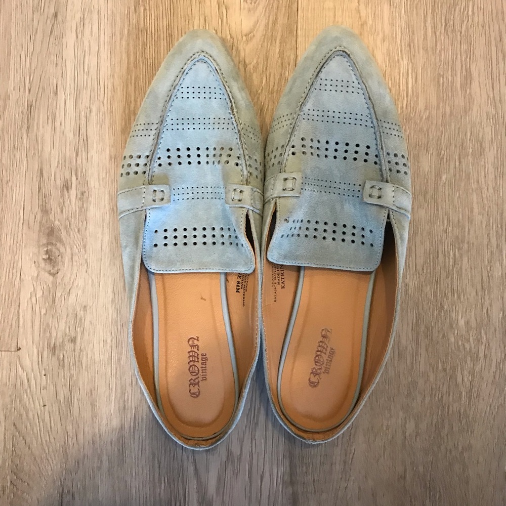 Light blue mules
